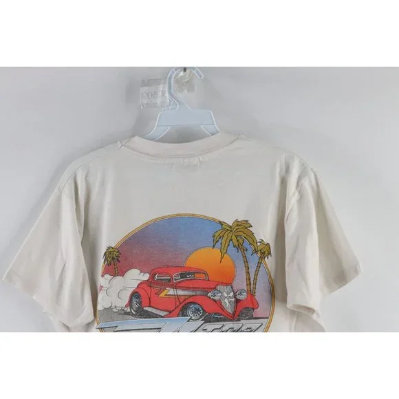 Vintage 80s Large ZZTop Eliminator Schlitz Rocks America Band Tour T-Shirt USA